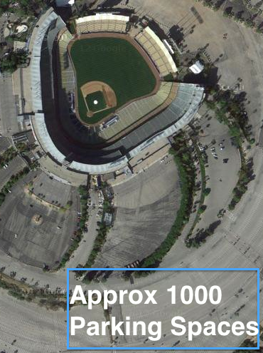 How big is 1000 parking spaces?